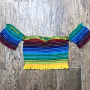 Never worn off the shoulder crop top